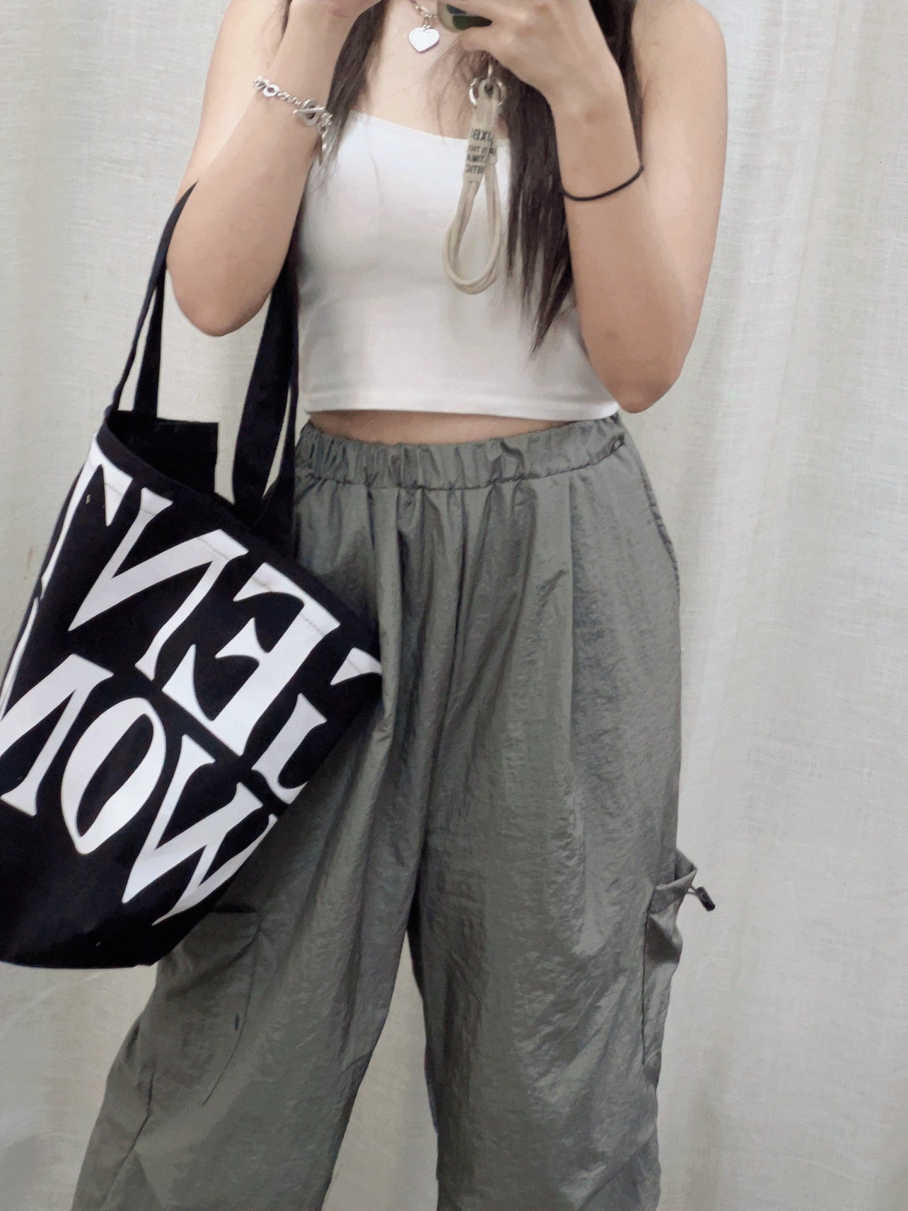 GW08 CANVAS TOTE BAG : BLACK (黑色大/小帆布袋)
