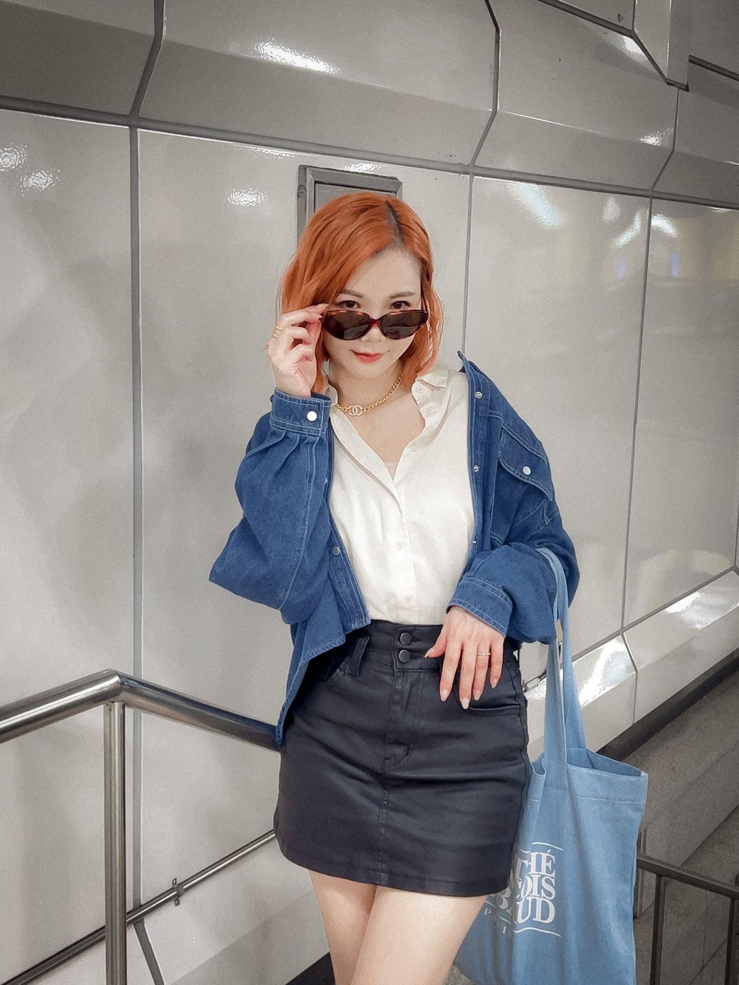 T946 DENIM BLOUSER