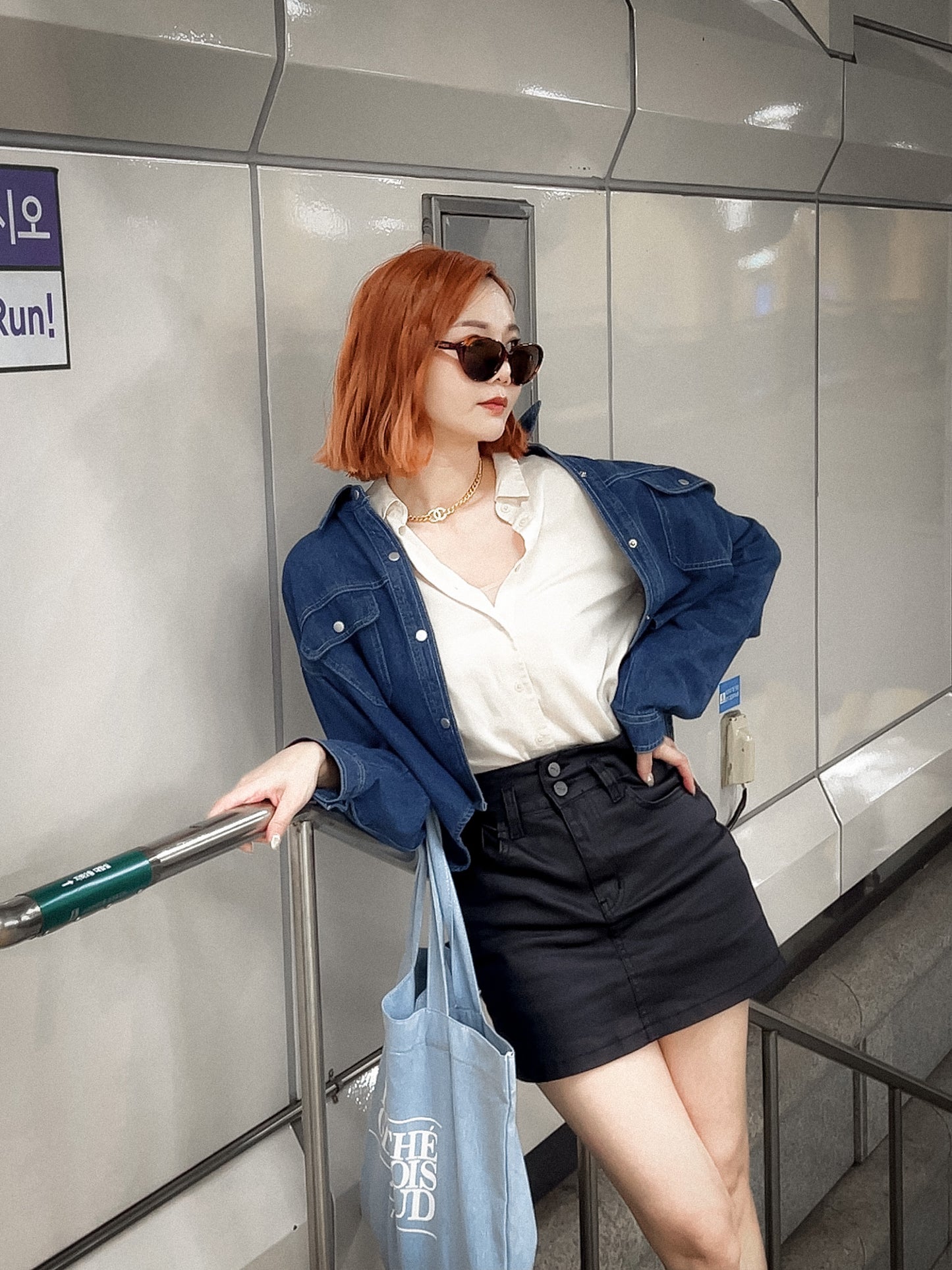 T946 DENIM BLOUSER
