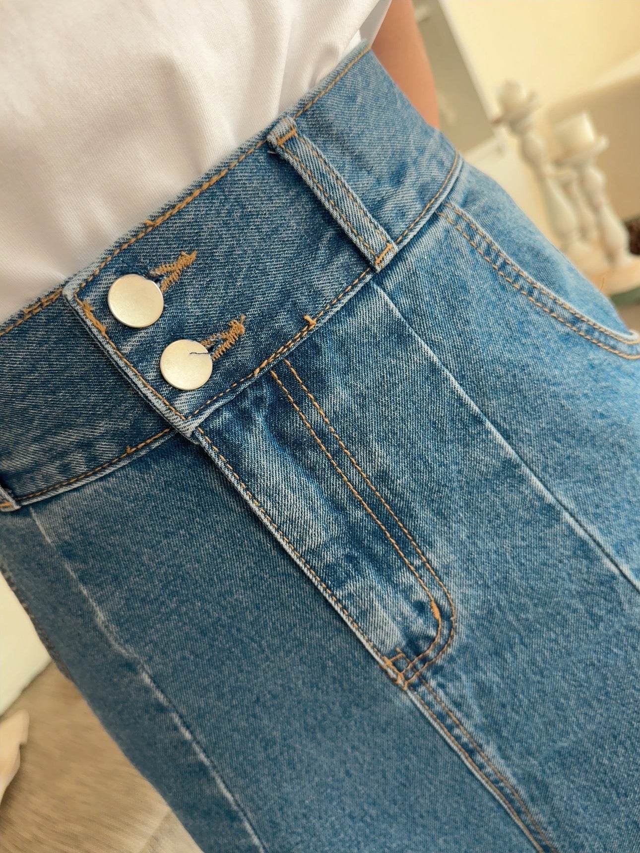 J313 FLAIRE DENIM SKIRT