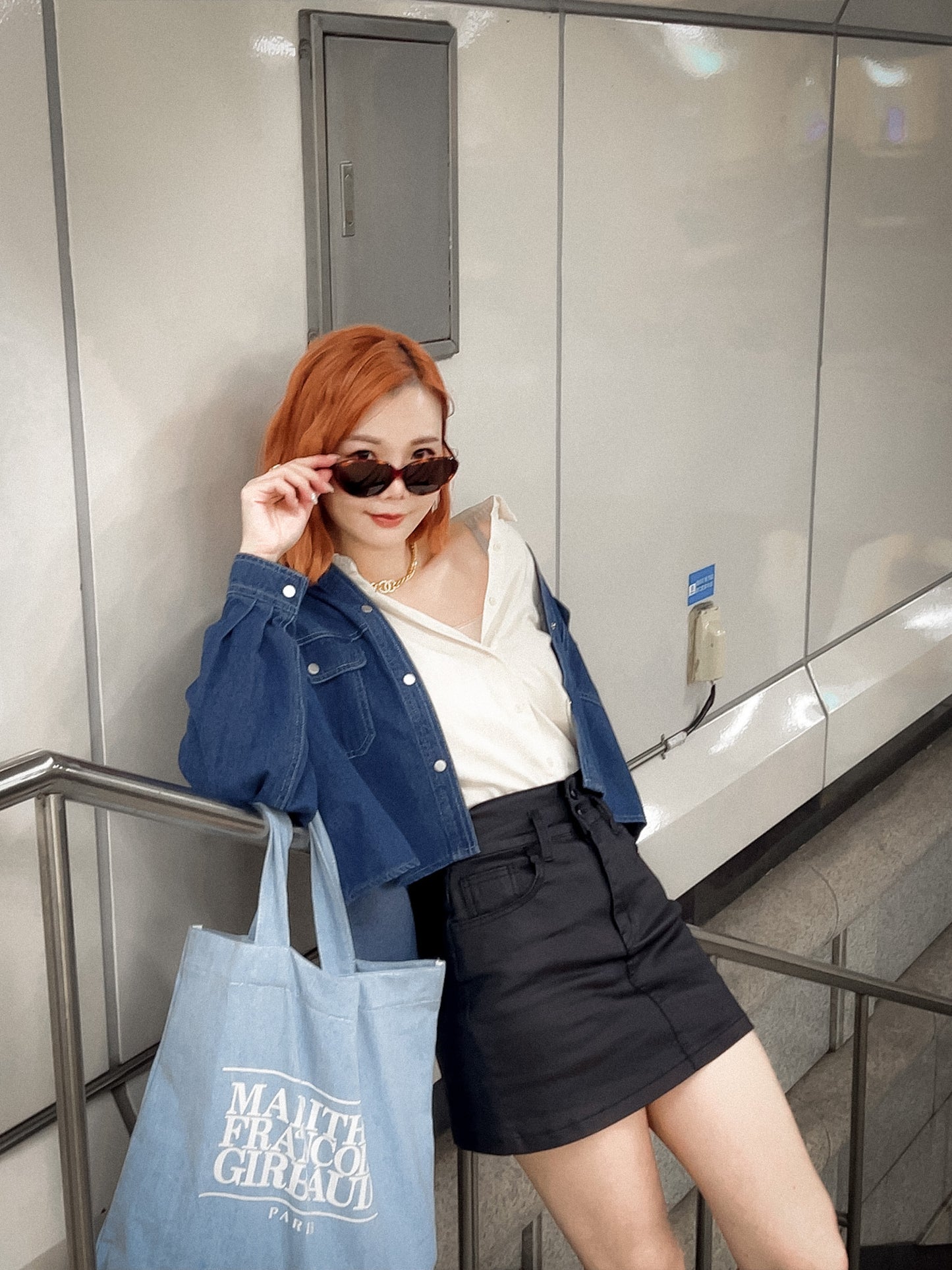 T946 DENIM BLOUSER