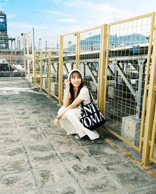 GW08 CANVAS TOTE BAG : BLACK (黑色大/小帆布袋)