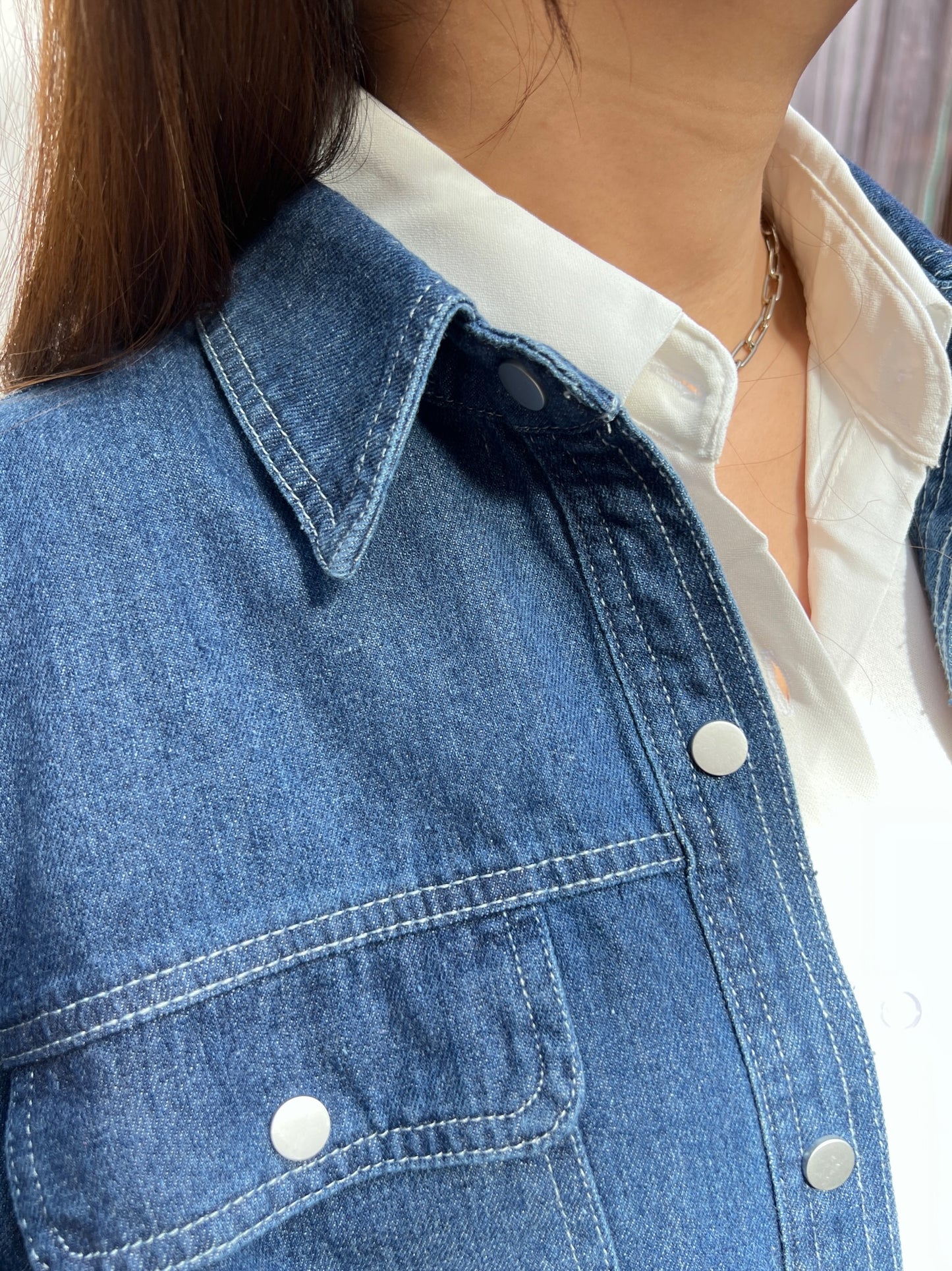 T946 DENIM BLOUSER