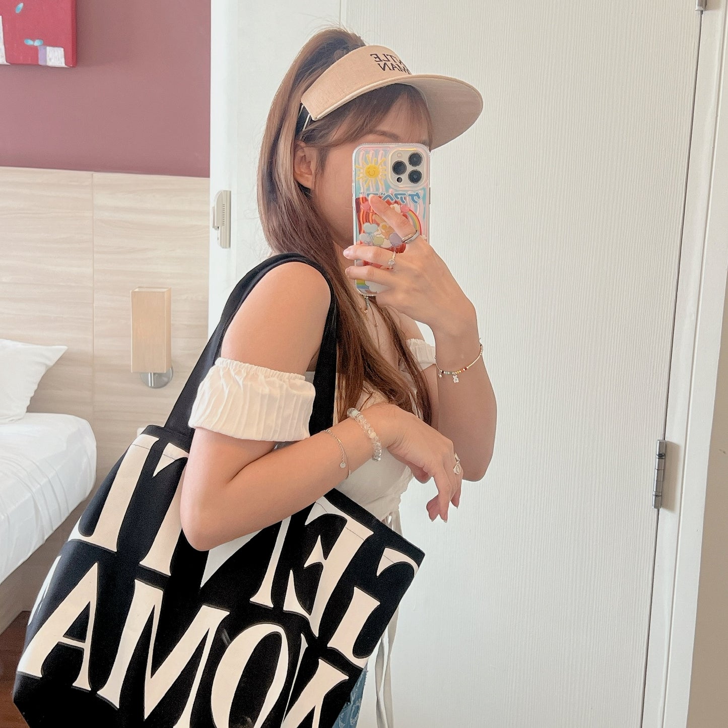 GW08 CANVAS TOTE BAG : BLACK (黑色大/小帆布袋)