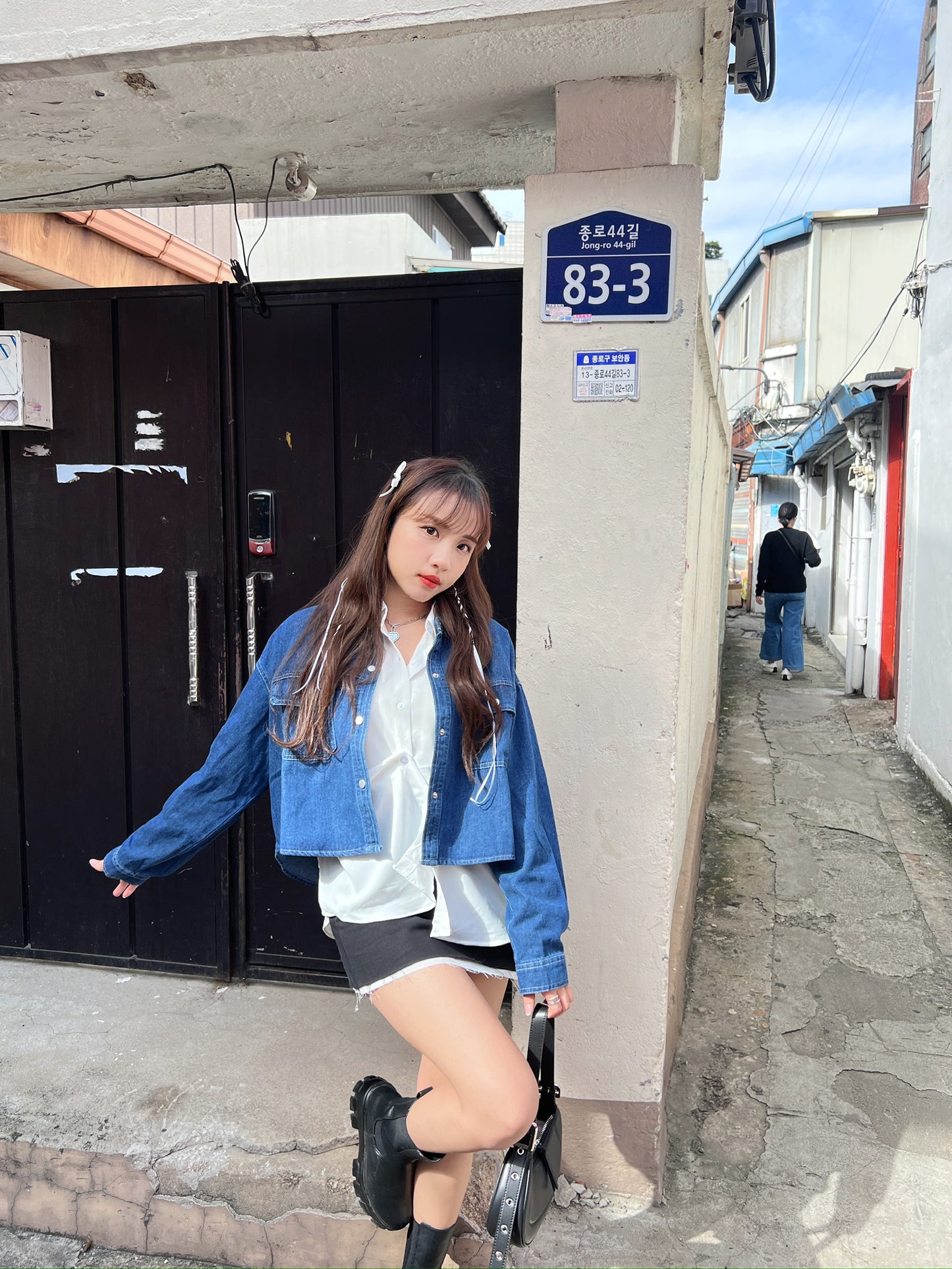 T946 DENIM BLOUSER