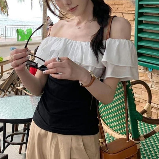 T925 華夫格露肩上衣