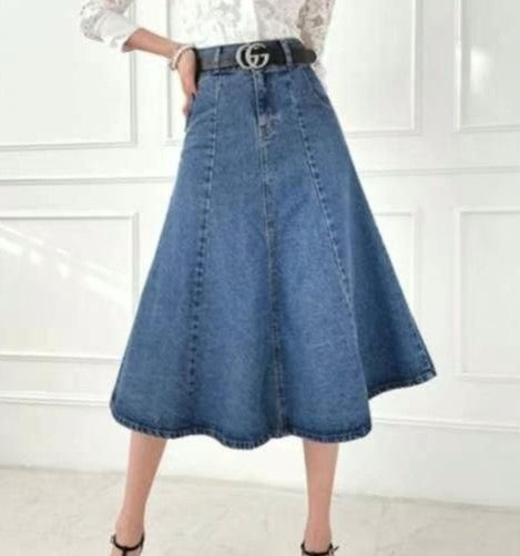 J313 FLAIRE DENIM SKIRT
