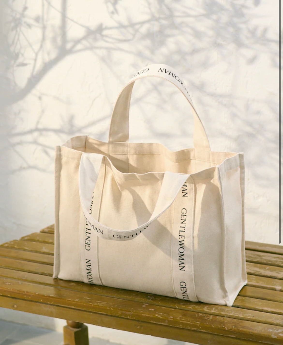 GW04 LOGO STRAP SHOPPING TOTE (細logo帆布袋)