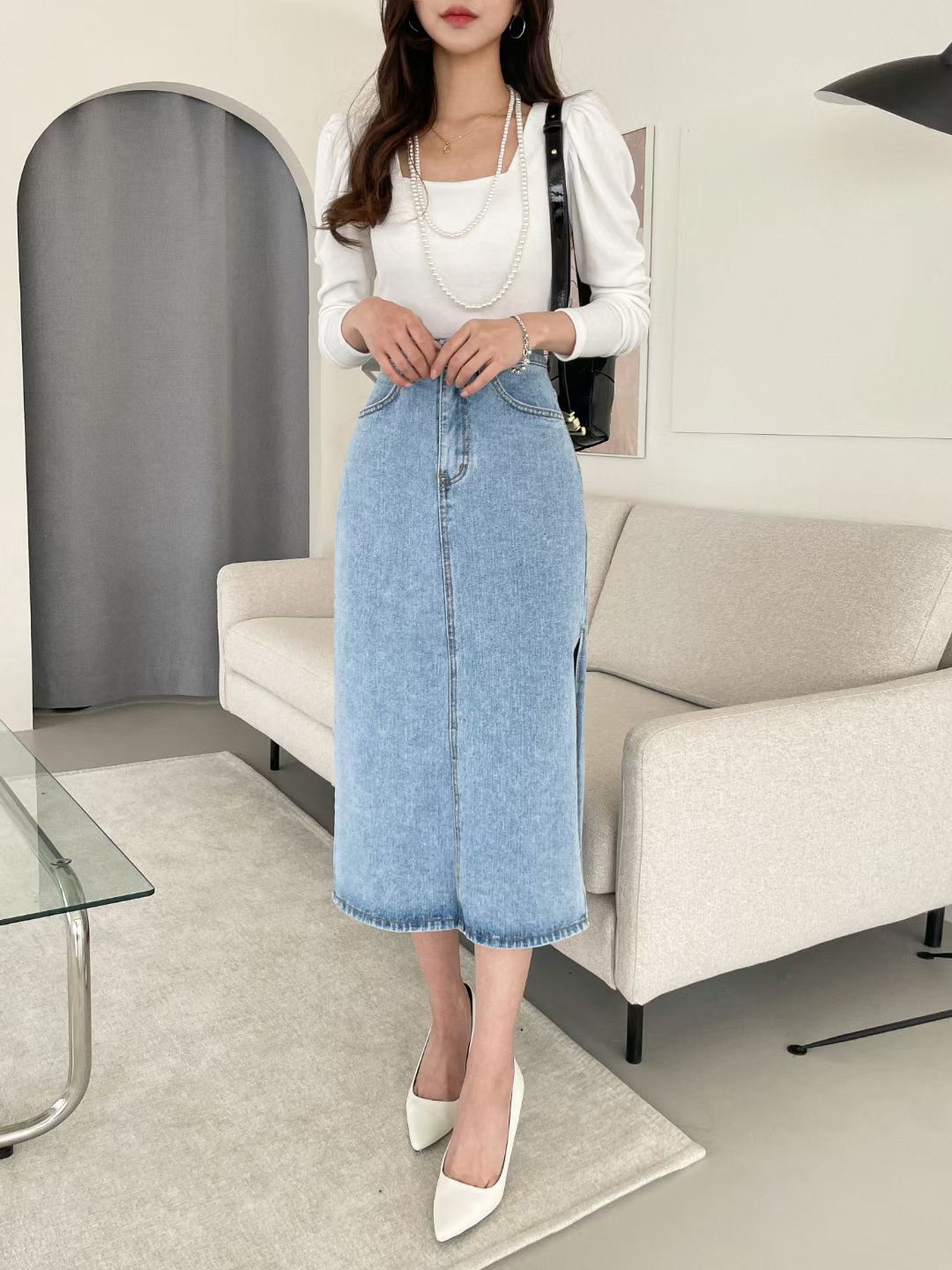 J237 BONJOUR DENIM SKIRT