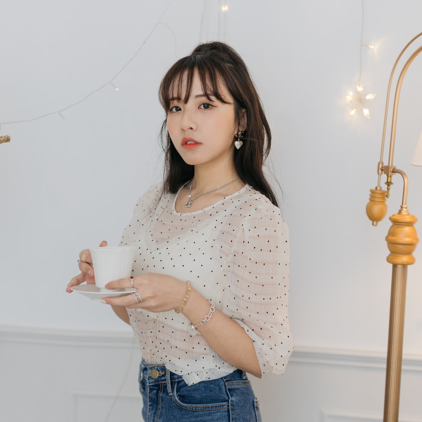 T703 MISS U DOT BLOUSE