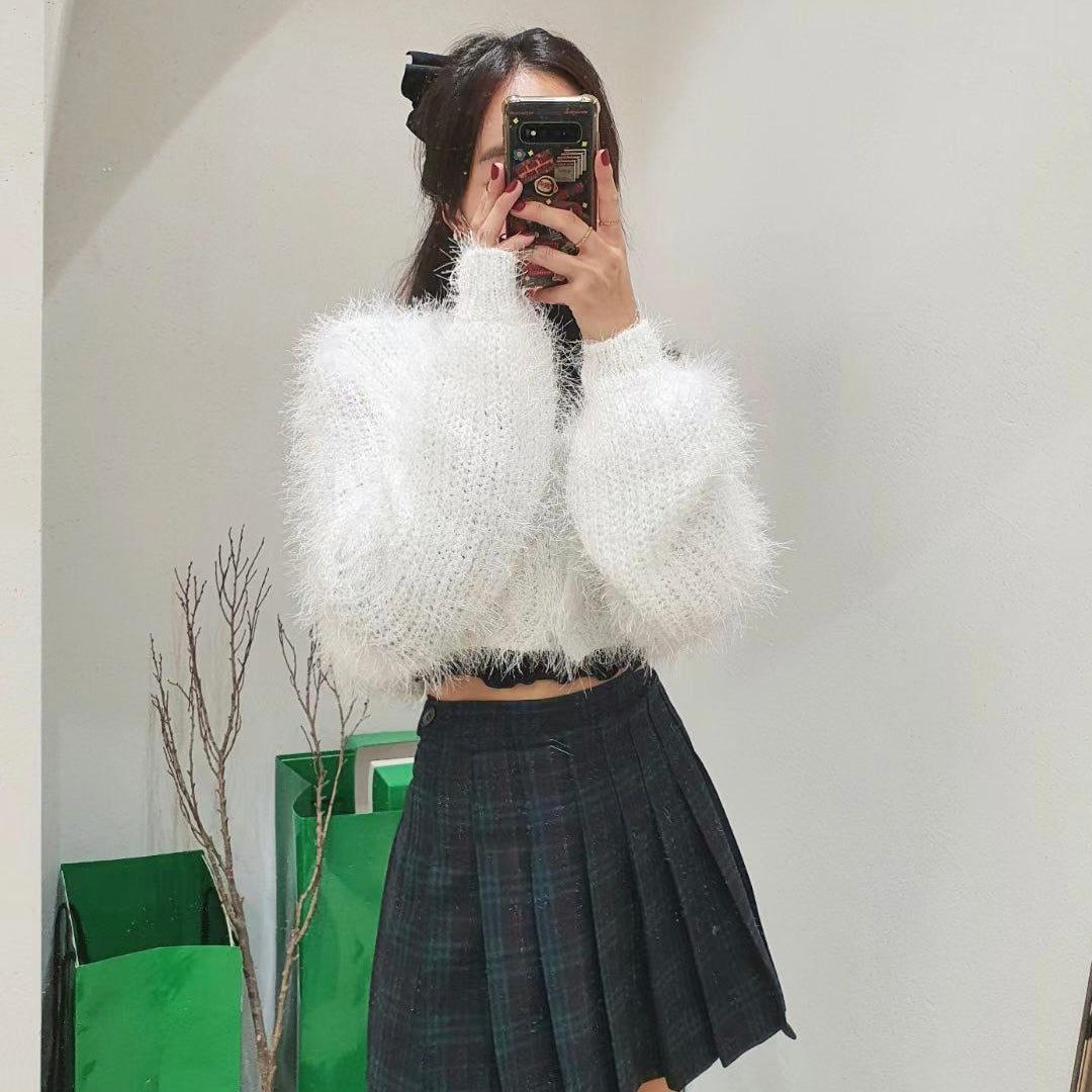 T697 FIZZY CROP CARDIGAN