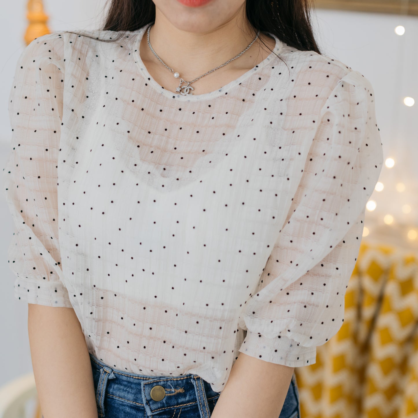 T703 MISS U DOT BLOUSE