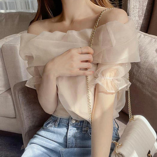 T754 仙女露肩上衣