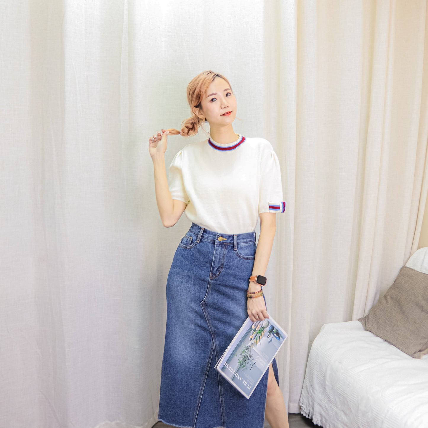 T470 FRANCE KNIT TOP