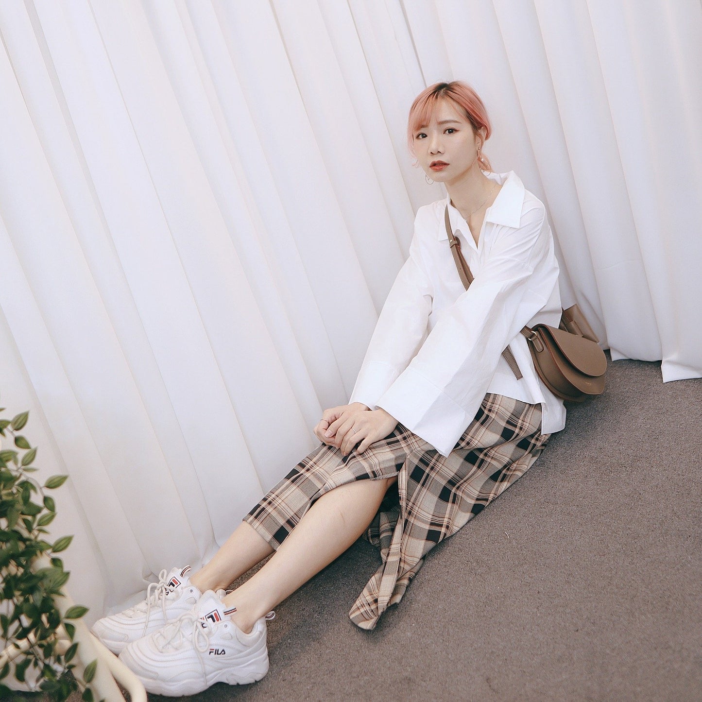 #B081 COME MY WAY CHECKED SKIRT - Letta A
