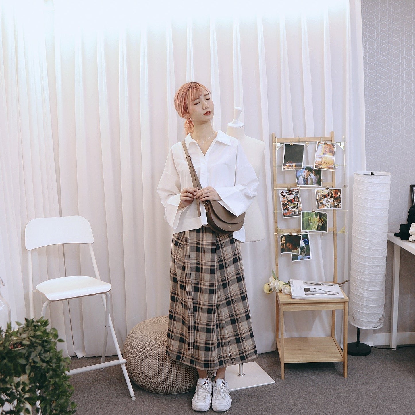#B081 COME MY WAY CHECKED SKIRT - Letta A
