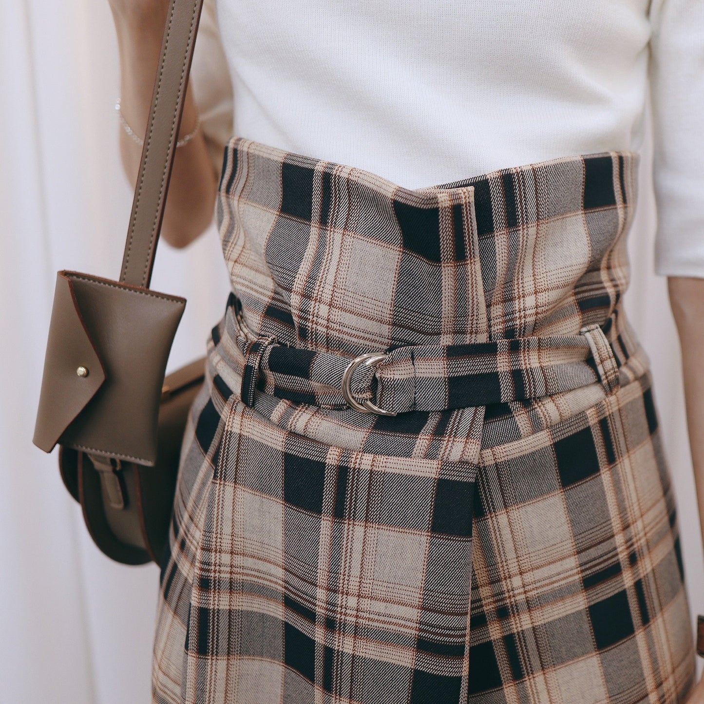 #B081 COME MY WAY CHECKED SKIRT - Letta A