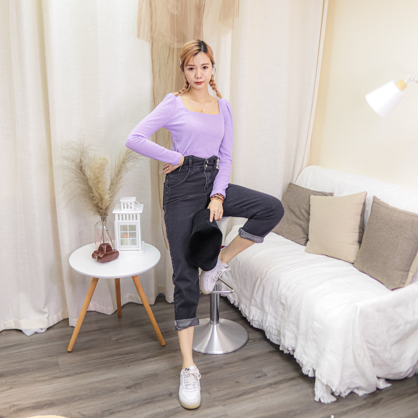 J156 ONCE BLACK DENIM TROUSERS