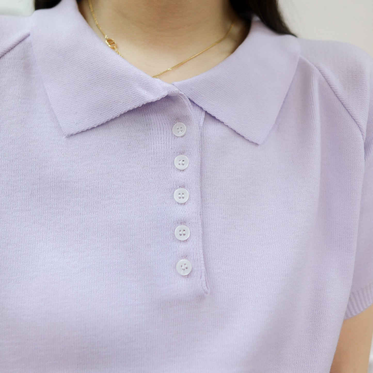 T518 POLO KNIT TOP