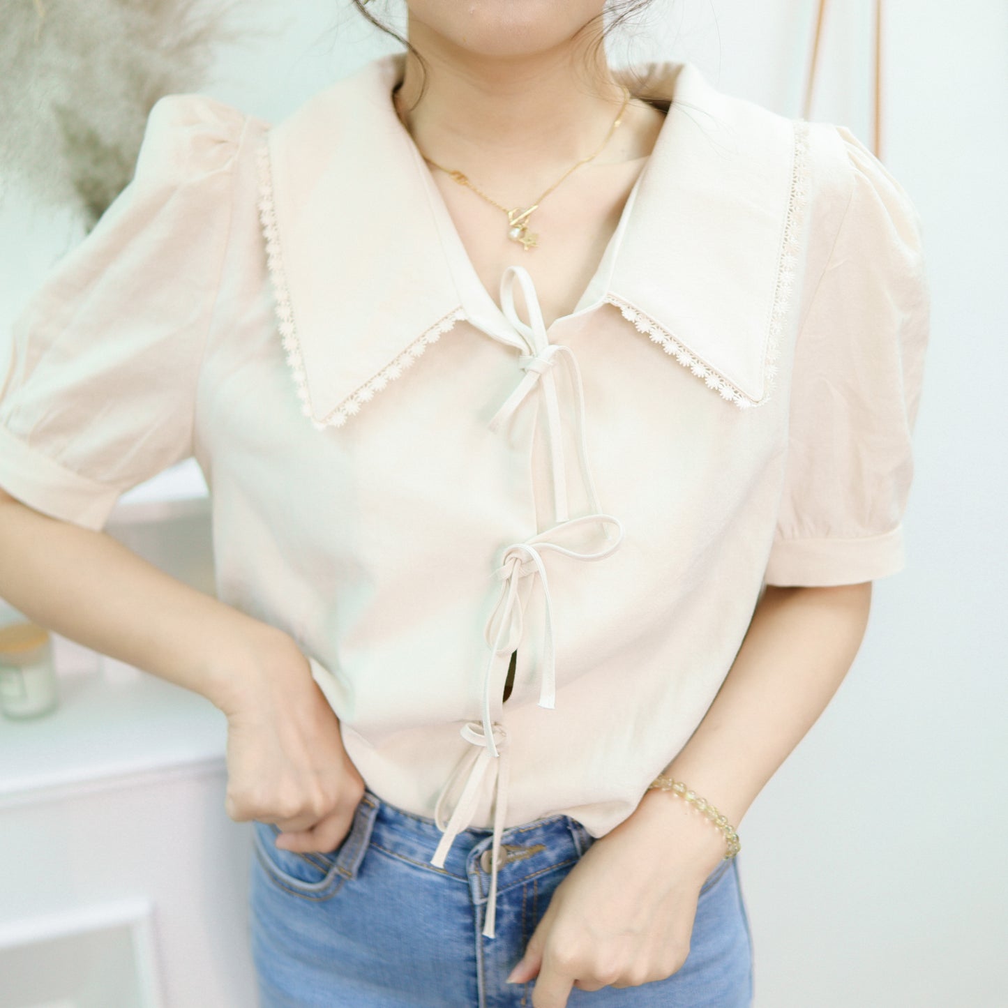 T504 SWEETIE RIBBON BLOUSE