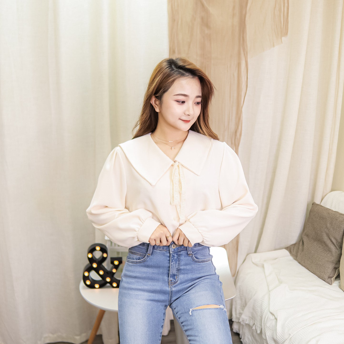 T481 NICE RIBBON BLOUSE