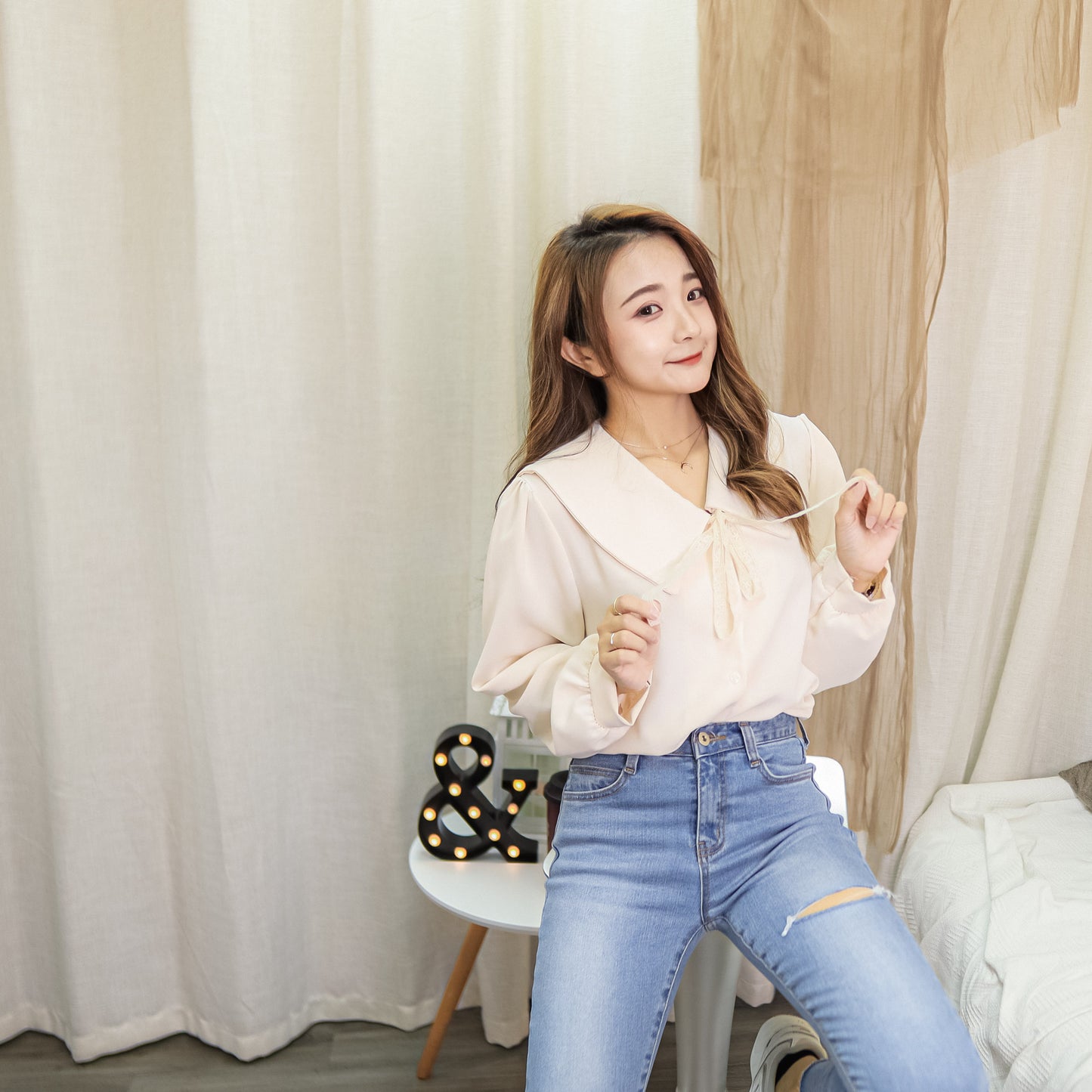 T481 NICE RIBBON BLOUSE