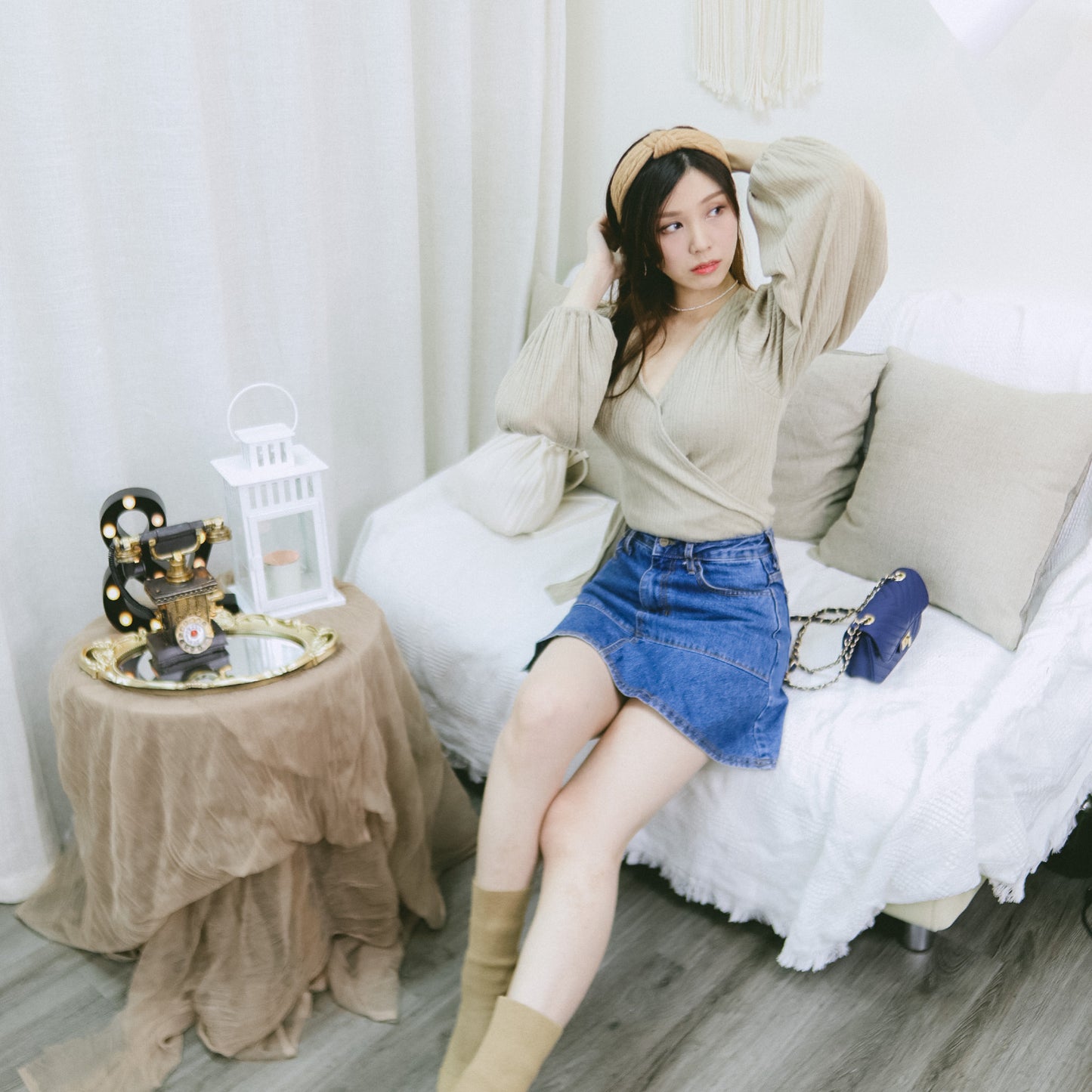 B131 COME AROUND DENIM SKIRT