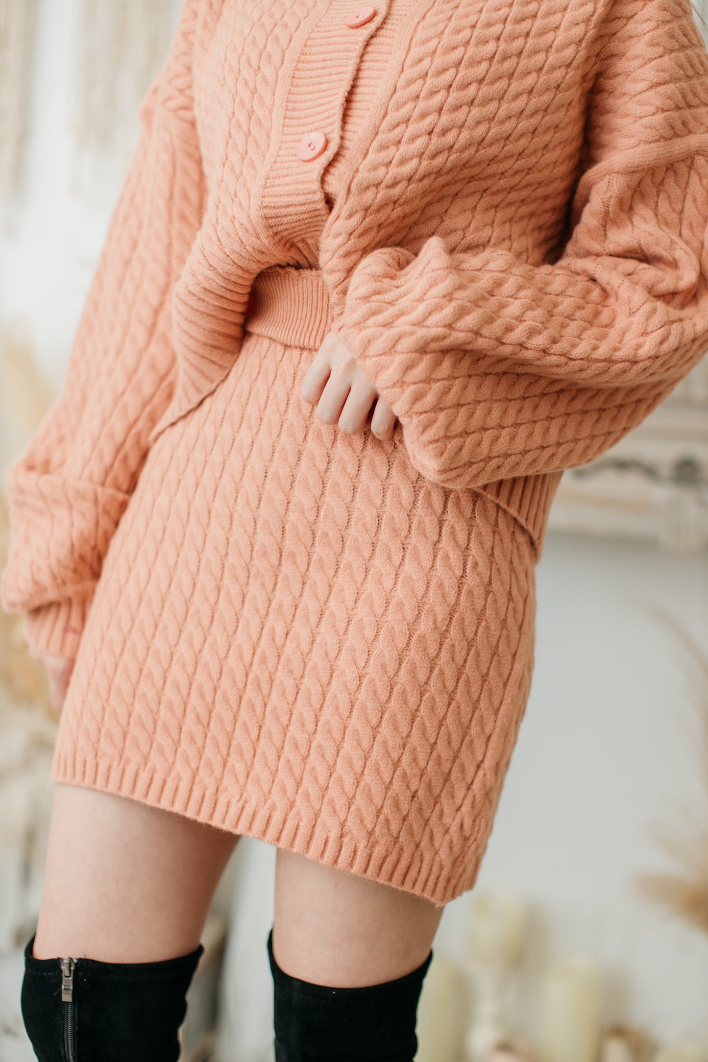 C043 CORAL LOVE JK KNIT SET