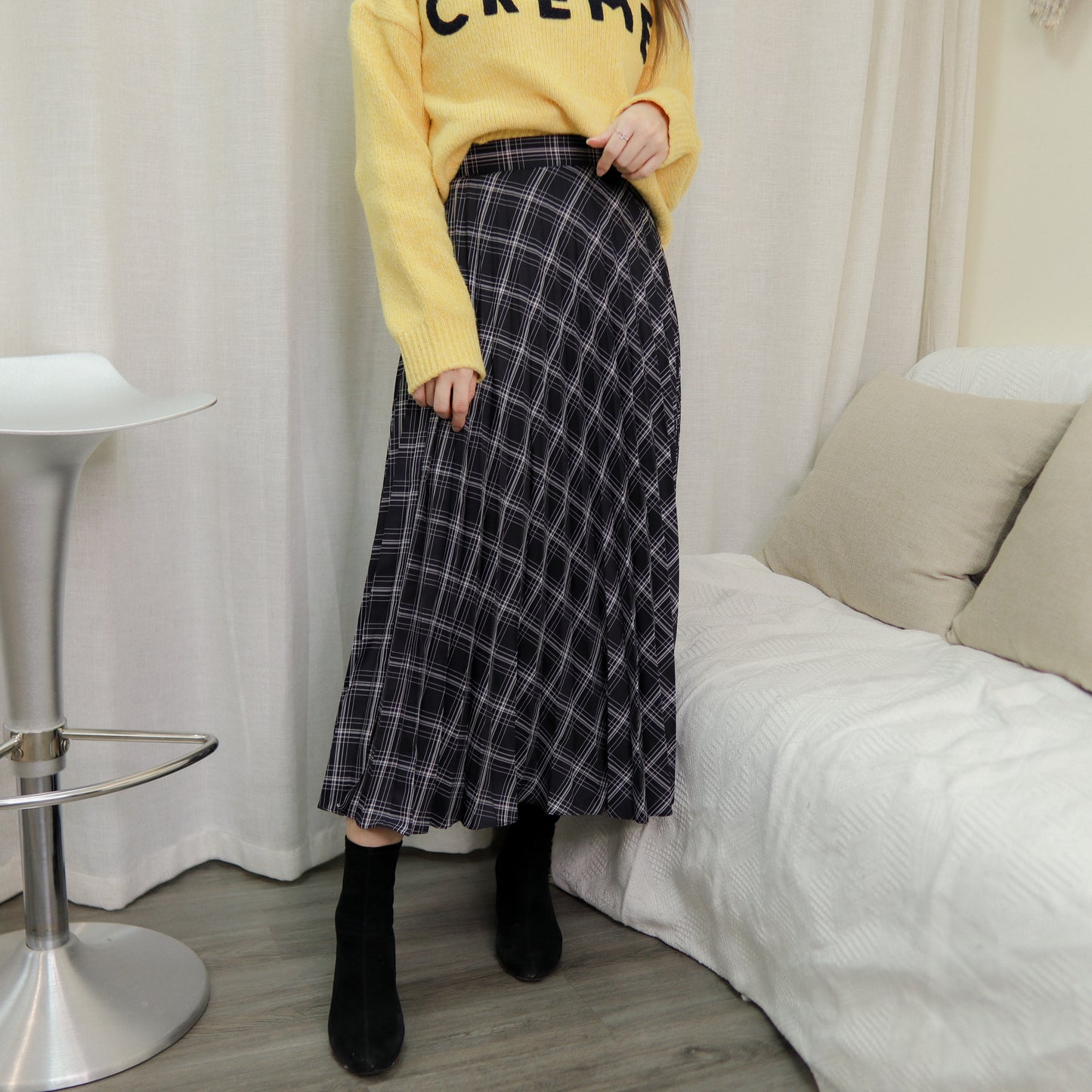B150 CAMPUS CHECKED SKIRT