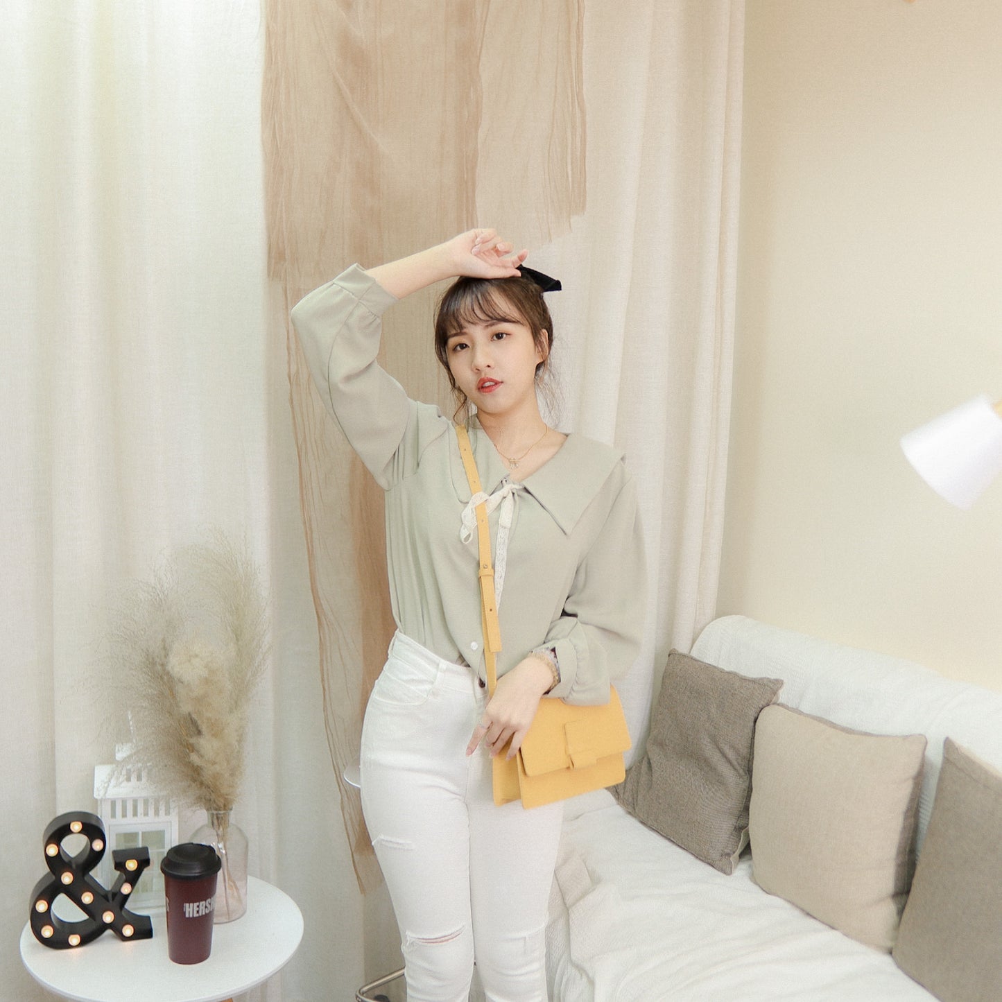 T481 NICE RIBBON BLOUSE