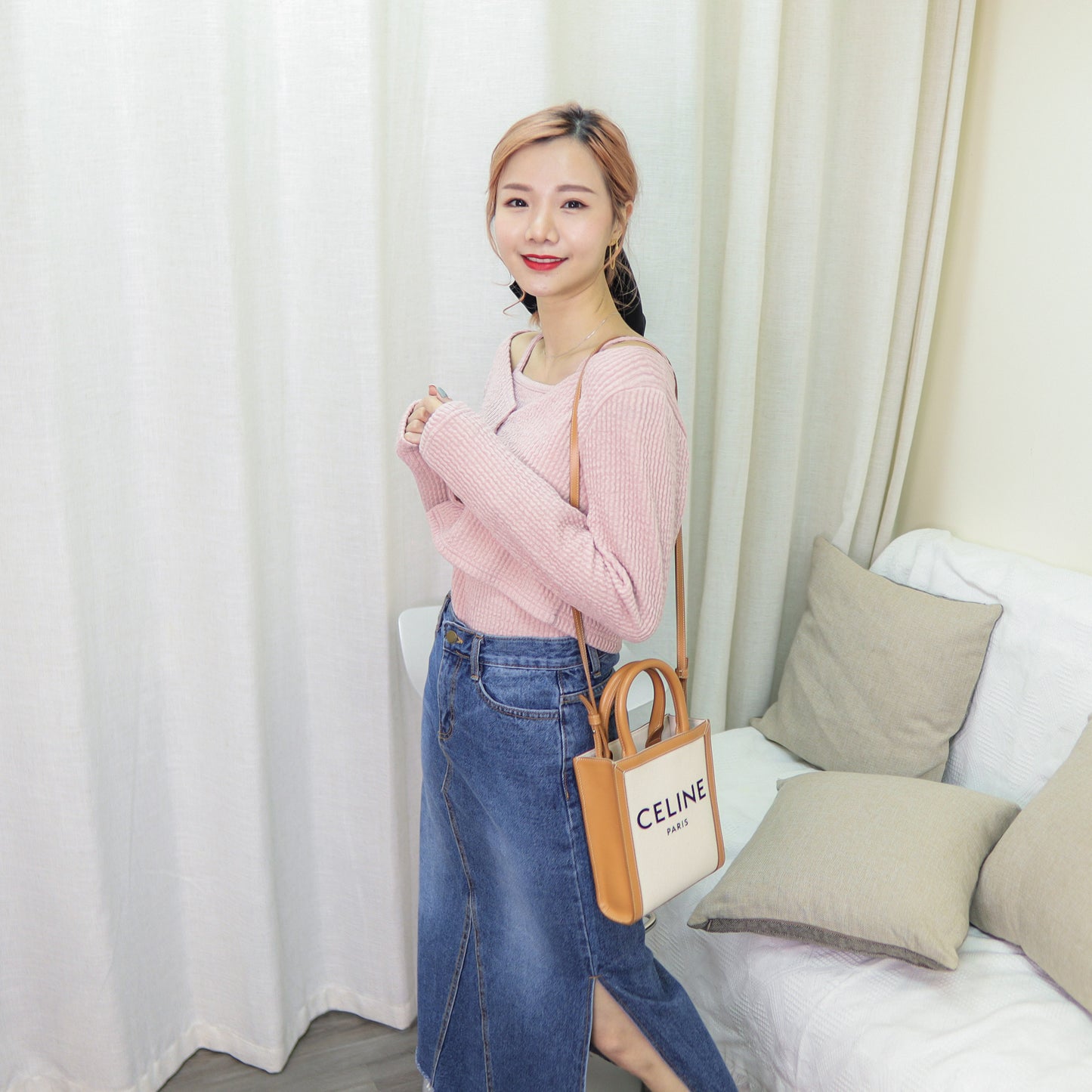 J152 NEAT DENIM SKIRT
