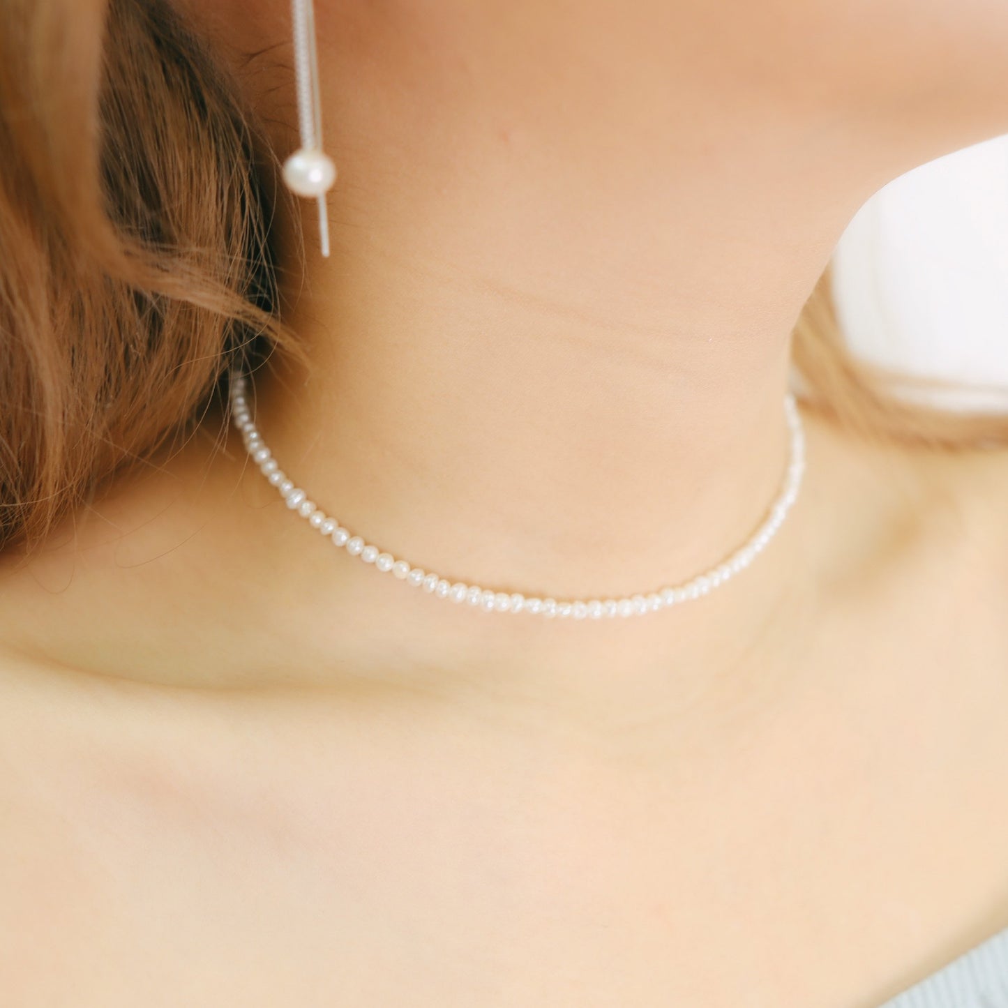 #A019 PEARL SILVER NECKLACE - Letta A