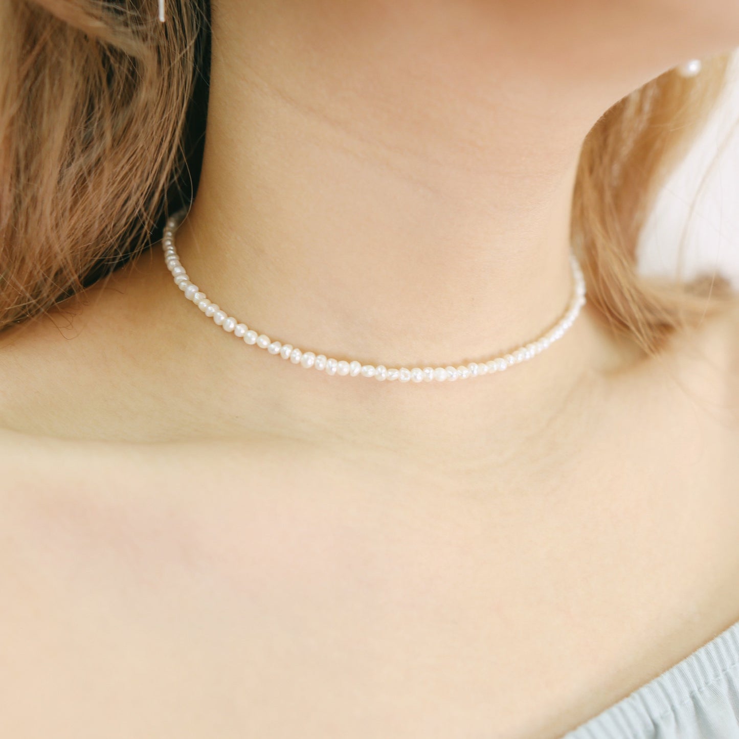 #A019 PEARL SILVER NECKLACE - Letta A