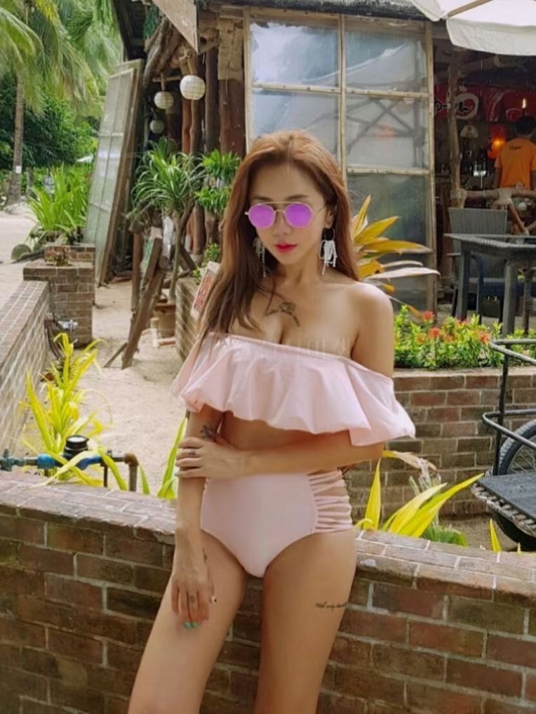 T787 PINK RUFFLE BIKINI
