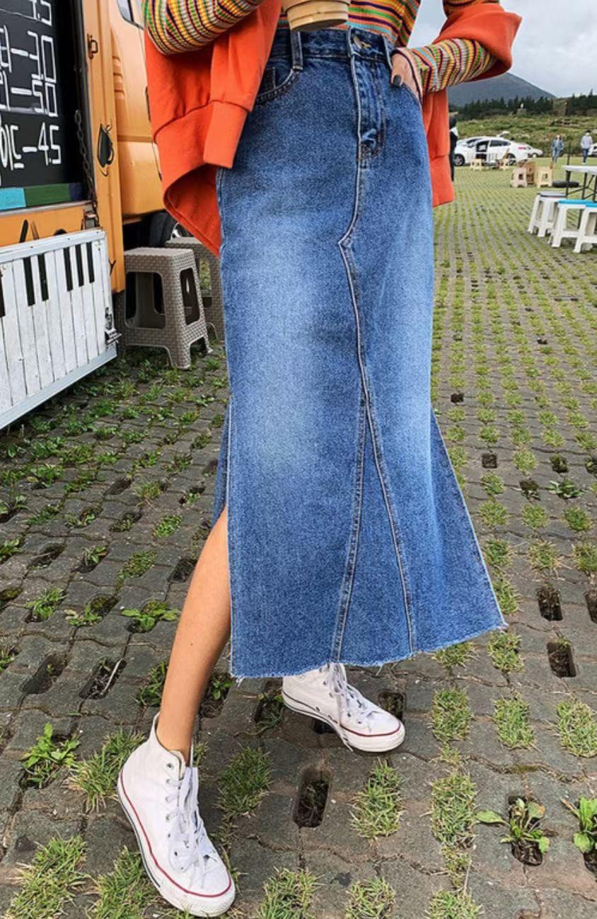 J152 NEAT DENIM SKIRT