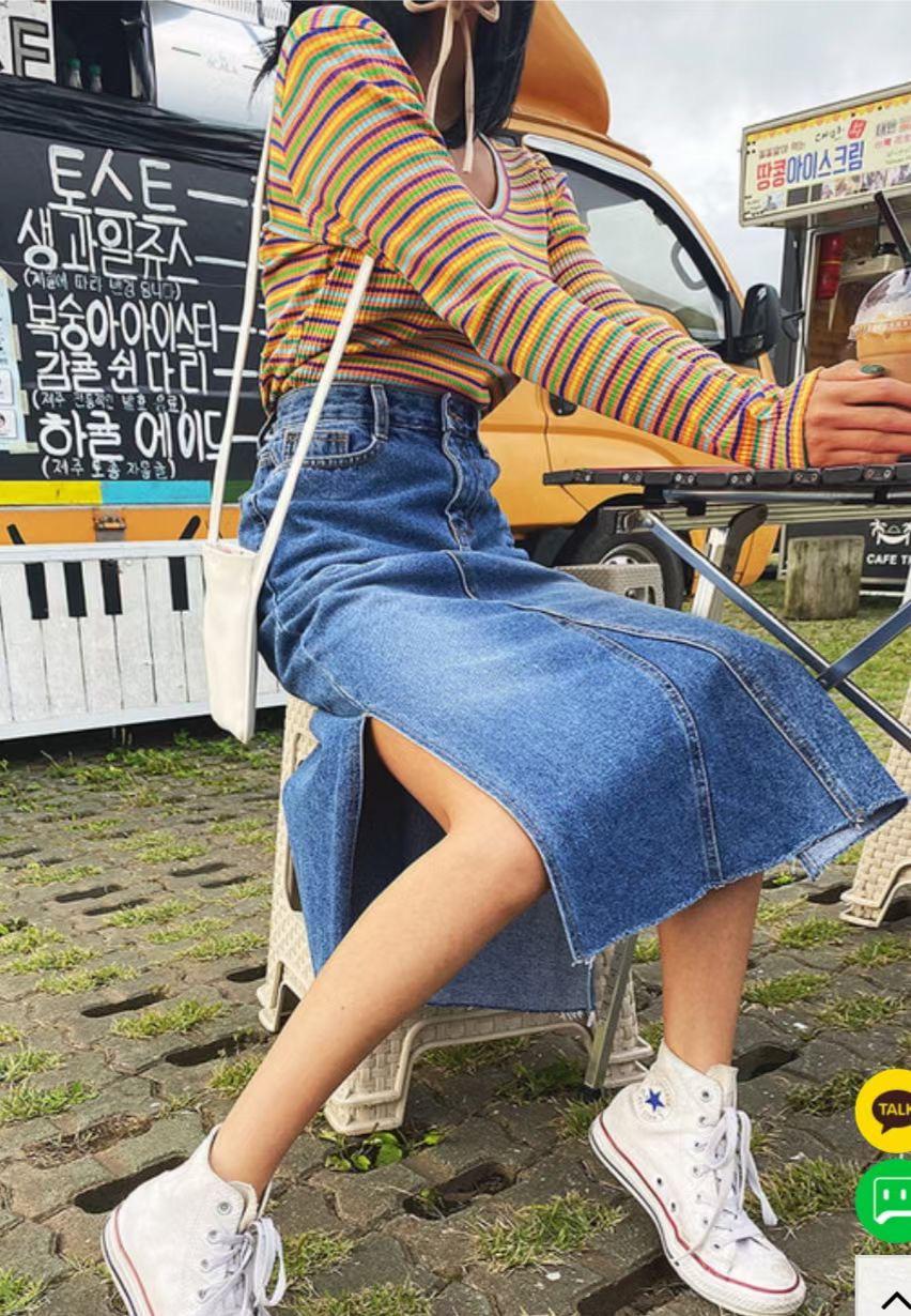 J152 NEAT DENIM SKIRT