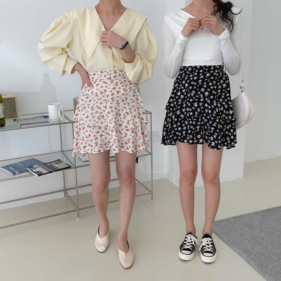 B160 WHITE DAY FLORAL SKIRT