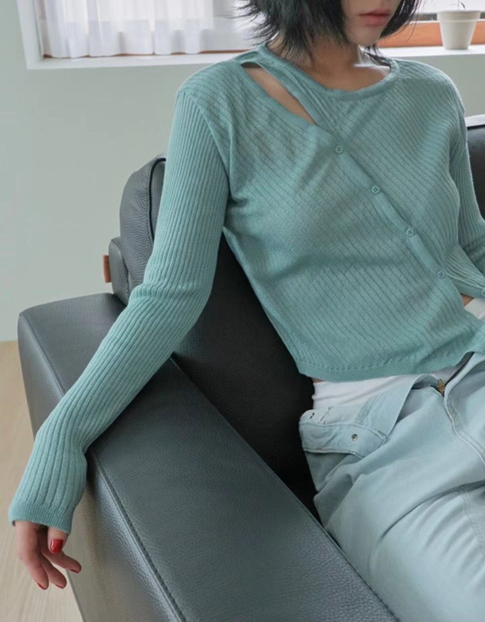 T649 MIU KNIT TOP