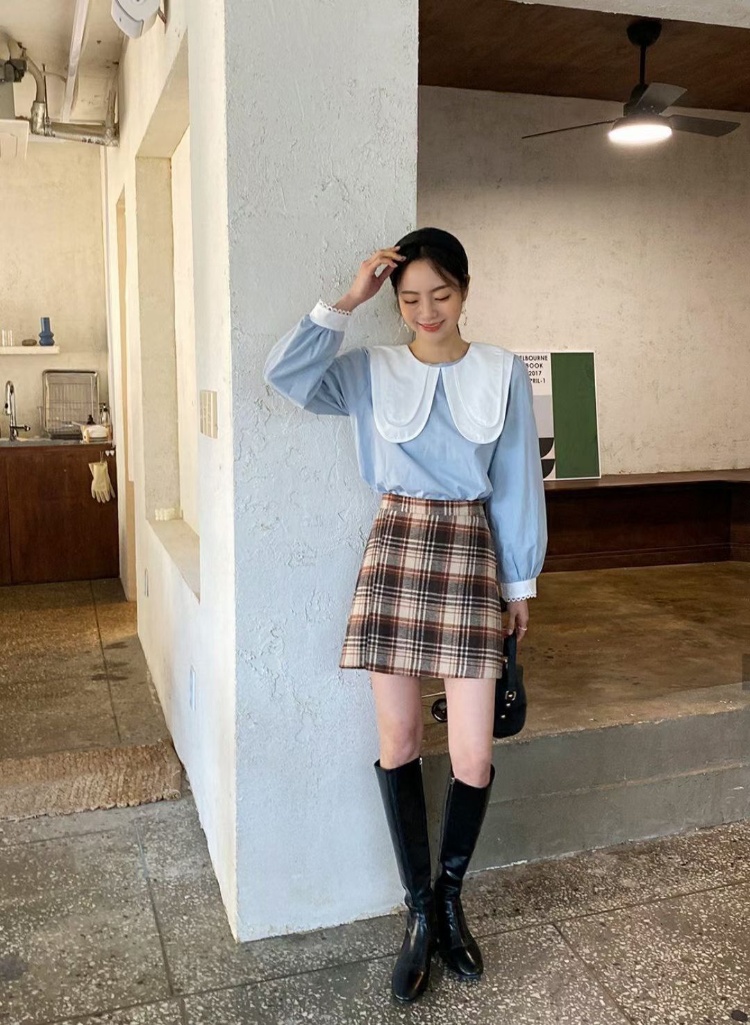 B208 CELINA CHECKED SKIRT