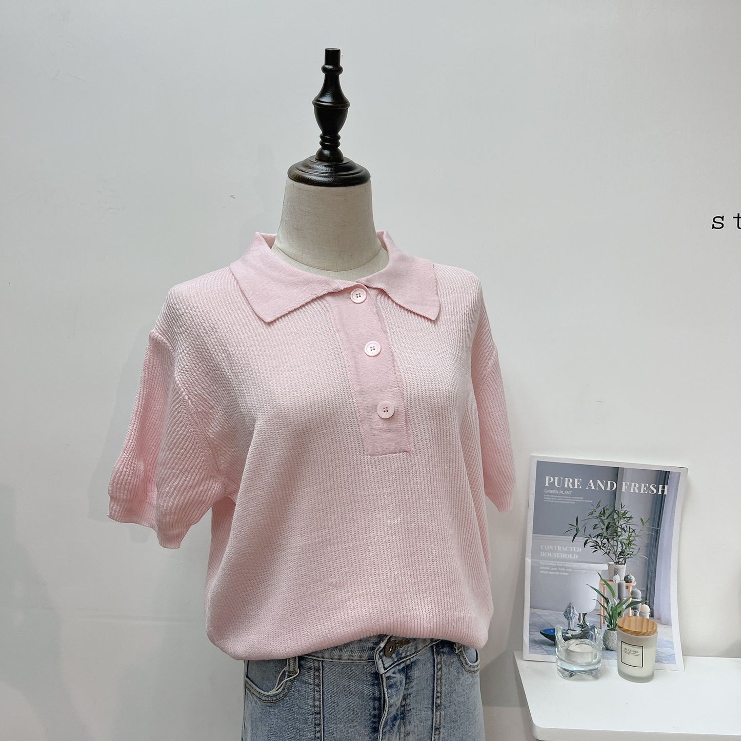 T743 MACARON KNIT TOP