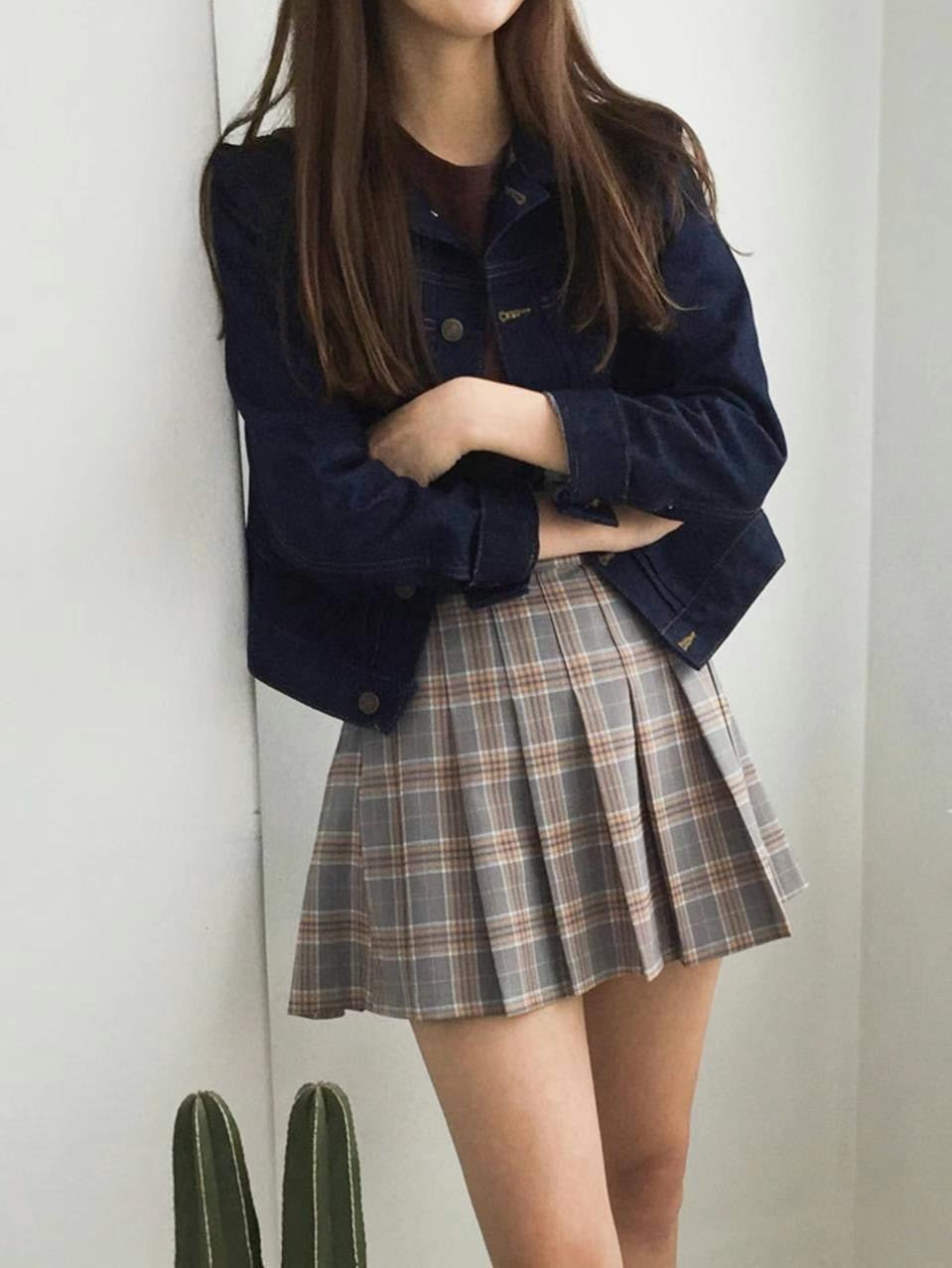 B287 DAY CHECKED SKIRT
