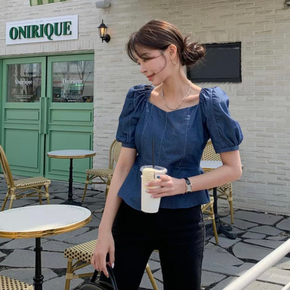 T767 KOEY DENIM TOP