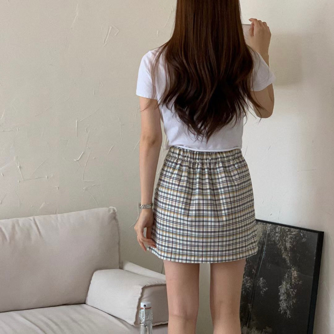 B230 SPRING CHECKED SKIRT