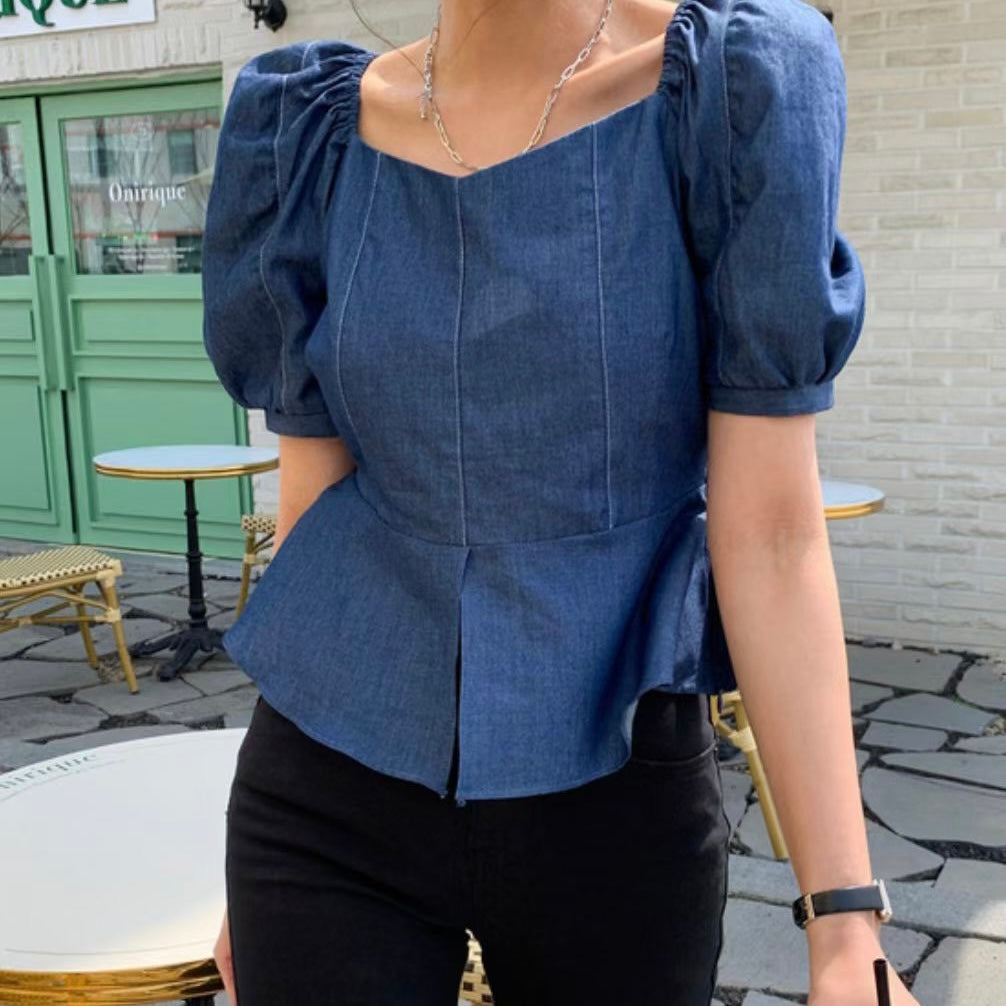 T767 KOEY DENIM TOP