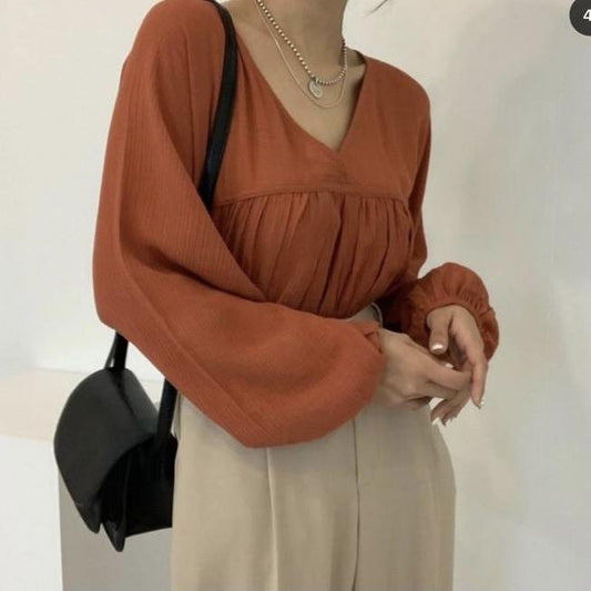 T392 ARITA V-NECK TOP - Letta A