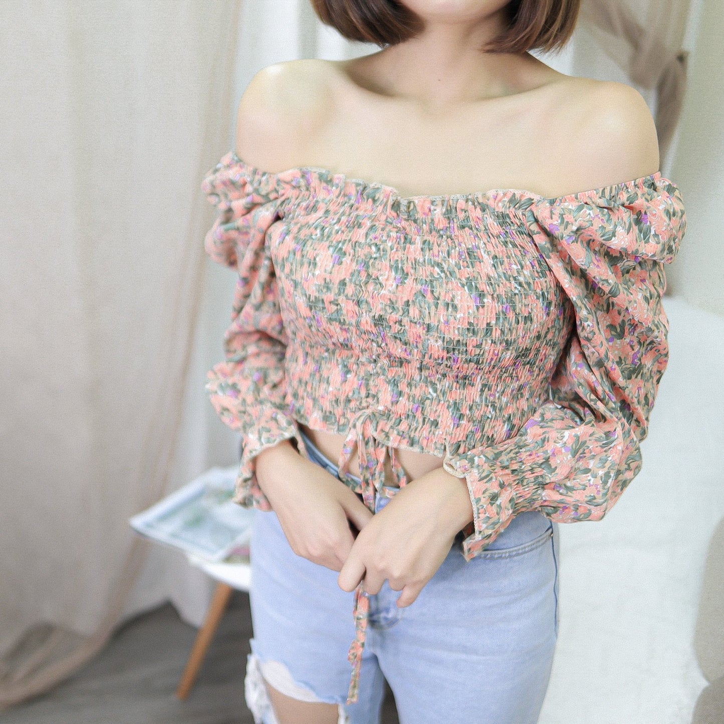 T376 FLORAL VINTAGE TOP - Letta A