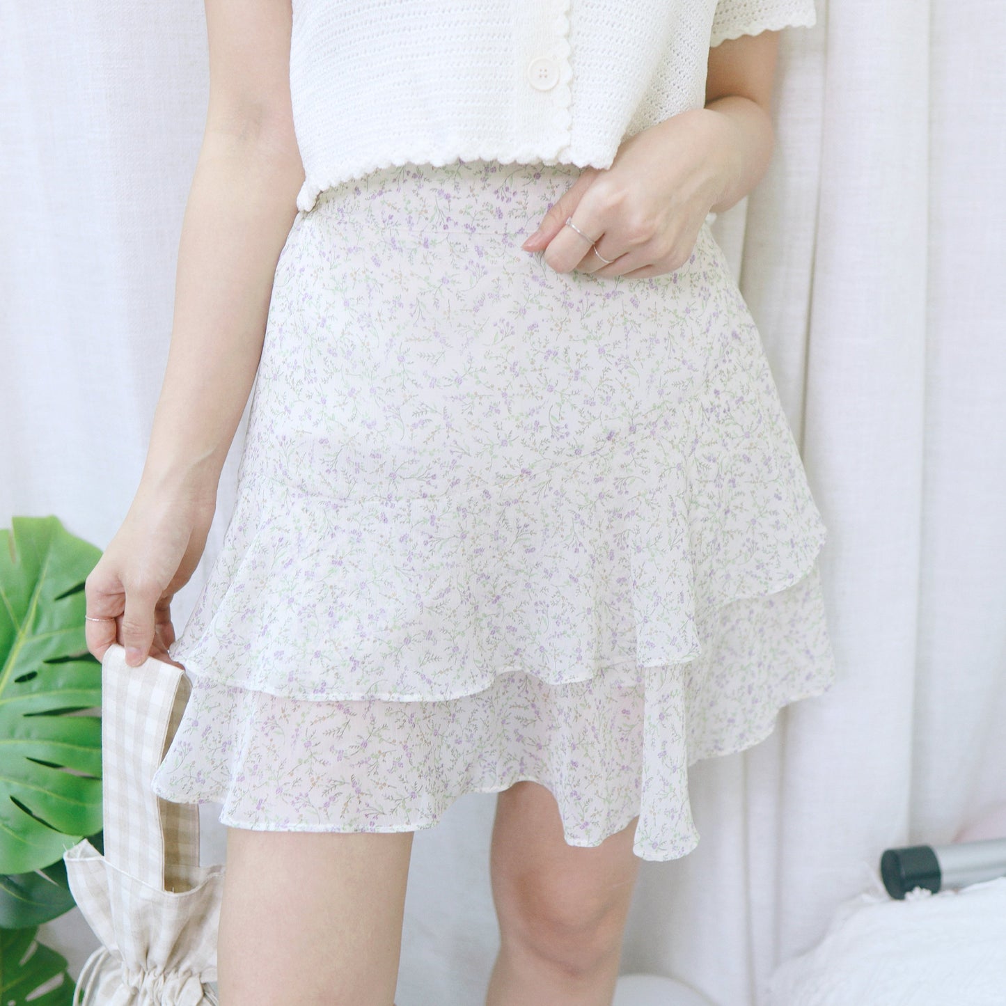 #B097 BY FLORAL SKIRT - Letta A