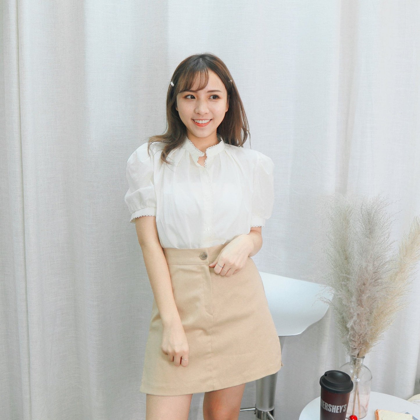 #T300 CREAM BEIGE BLOUSE - Letta A