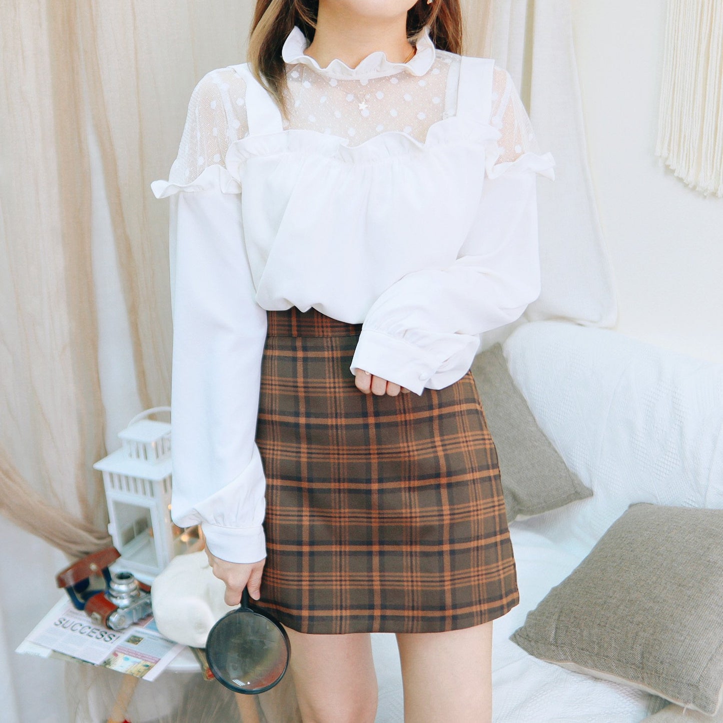 B125 BROWNIE CHECKED SKIRT - Letta A