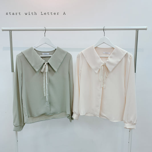 T481 漂亮絲帶襯衫